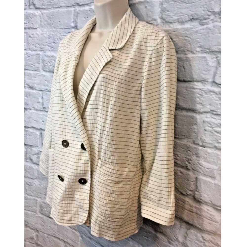 Cartonnier Anthro Pinstripe BLK/WHT Blazer Jacket - Picture 3 of 8